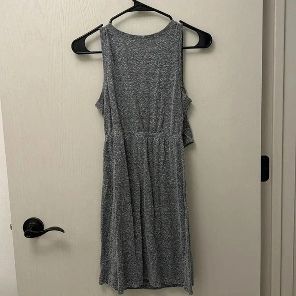 Aerie Tie Front T Shirt Dress Grey Size Small Elastic Waist - Picture 5 of 6